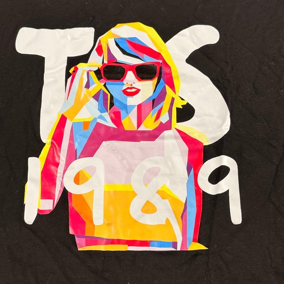 Taylor Swift 1989 TS Pop Art Graphic T-Shirt Black Small Eras Tour Music Album - Picture 2 of 8